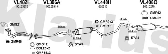 Klarius 390330U - Система випуску ОГ autocars.com.ua