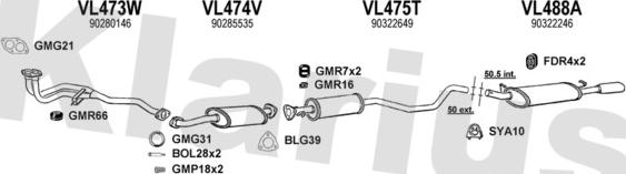 Klarius 390336U - Система випуску ОГ autocars.com.ua