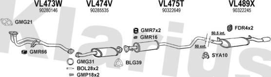 Klarius 390337U - Система випуску ОГ autocars.com.ua