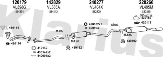 Klarius 390340E - Система випуску ОГ autocars.com.ua