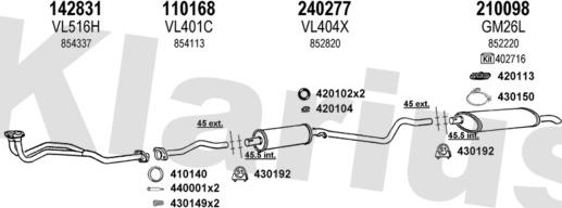 Klarius 390351E - Система випуску ОГ autocars.com.ua