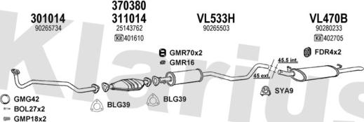 Klarius 390361U - Система випуску ОГ autocars.com.ua