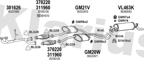 Klarius 390403U - Система випуску ОГ autocars.com.ua