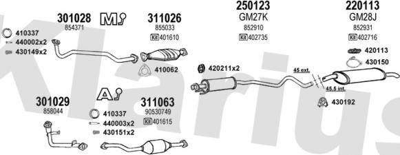 Klarius 390411E - Система випуску ОГ autocars.com.ua