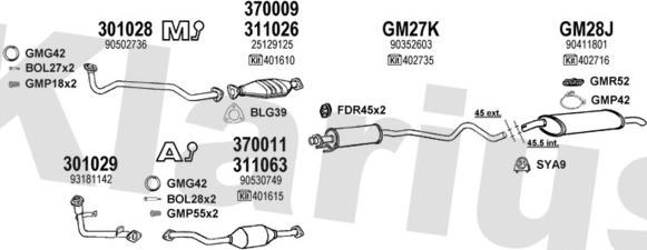 Klarius 390411U - Система випуску ОГ autocars.com.ua