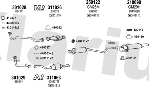 Klarius 390412E - Система випуску ОГ autocars.com.ua