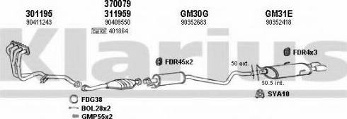 Klarius 390413U - Система випуску ОГ autocars.com.ua