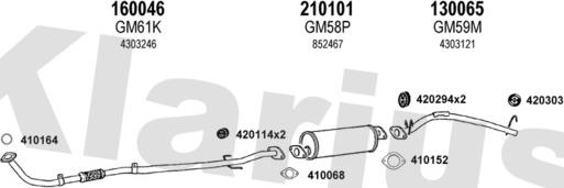 Klarius 390431E - Система випуску ОГ autocars.com.ua