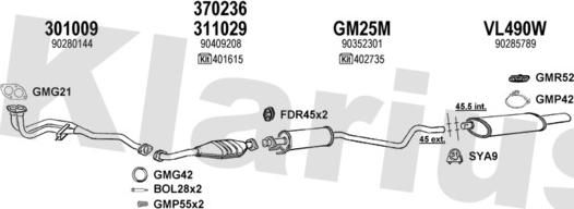 Klarius 390464U - Система випуску ОГ autocars.com.ua