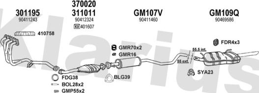 Klarius 390488U - Система випуску ОГ autocars.com.ua
