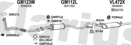 Klarius 390493U - Система випуску ОГ autocars.com.ua