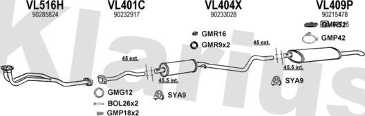 Klarius 390499U - Система випуску ОГ autocars.com.ua