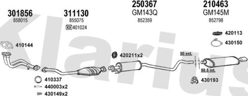Klarius 390533E - Система випуску ОГ autocars.com.ua