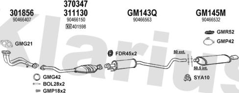 Klarius 390533U - Система випуску ОГ autocars.com.ua