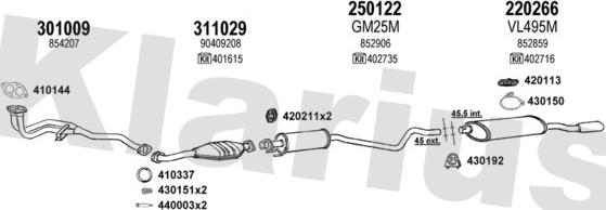 Klarius 390534E - Система випуску ОГ autocars.com.ua