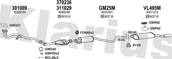 Klarius 390534U - Система випуску ОГ autocars.com.ua