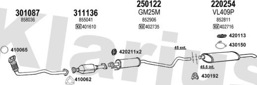 Klarius 390536E - Система випуску ОГ autocars.com.ua