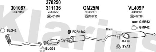 Klarius 390536U - Система випуску ОГ autocars.com.ua