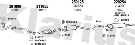 Klarius 390552E - Система випуску ОГ autocars.com.ua