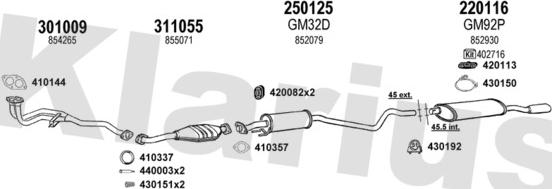 Klarius 390553E - Система випуску ОГ autocars.com.ua