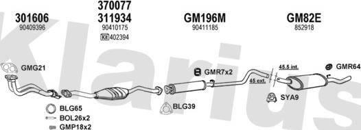 Klarius 390569U - Система випуску ОГ autocars.com.ua