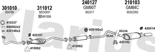 Klarius 390573E - Система випуску ОГ autocars.com.ua