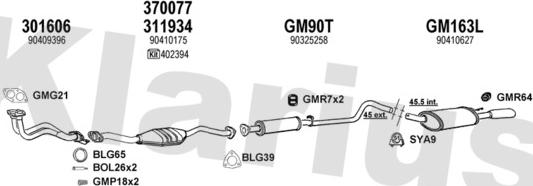 Klarius 390574U - Система випуску ОГ autocars.com.ua