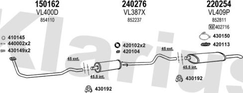 Klarius 390599E - Система випуску ОГ autocars.com.ua