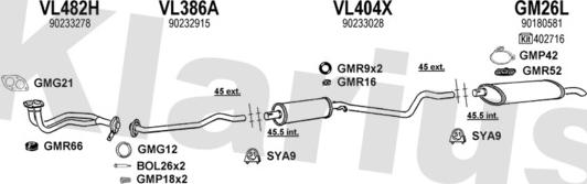 Klarius 390696U - Система випуску ОГ autocars.com.ua