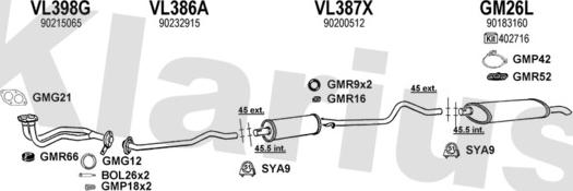 Klarius 390697U - Система випуску ОГ autocars.com.ua