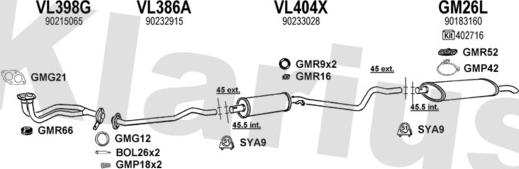 Klarius 390698U - Система випуску ОГ autocars.com.ua