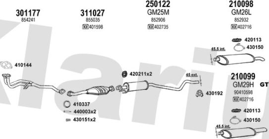 Klarius 390725E - Система випуску ОГ autocars.com.ua
