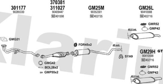 Klarius 390725U - Система випуску ОГ autocars.com.ua