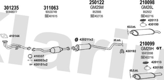 Klarius 390726E - Система випуску ОГ autocars.com.ua
