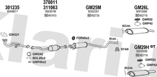 Klarius 390726U - Система випуску ОГ autocars.com.ua