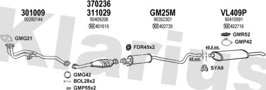 Klarius 390738U - Система випуску ОГ autocars.com.ua