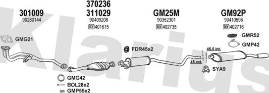 Klarius 390739U - Система випуску ОГ autocars.com.ua
