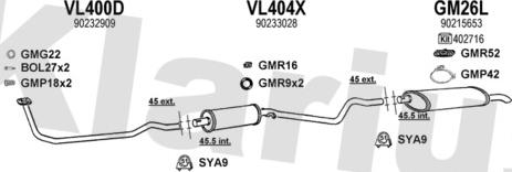Klarius 390747U - Система випуску ОГ autocars.com.ua