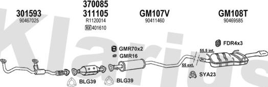 Klarius 390751U - Система випуску ОГ autocars.com.ua