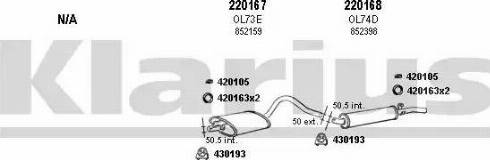 Klarius 390753E - Система випуску ОГ autocars.com.ua