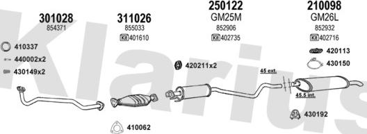 Klarius 390820E - Система випуску ОГ autocars.com.ua