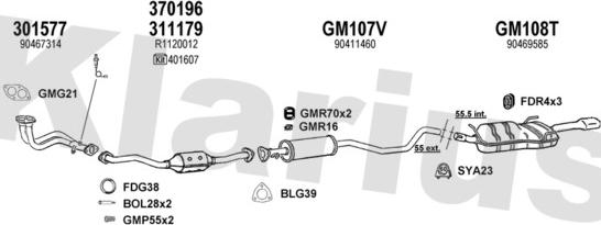 Klarius 390837U - Система випуску ОГ autocars.com.ua