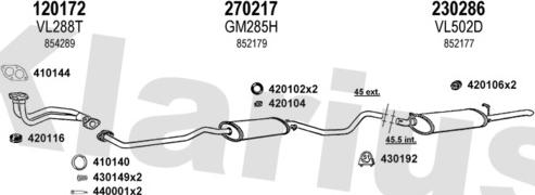 Klarius 390859E - Система випуску ОГ autocars.com.ua