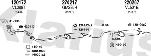 Klarius 390861E - Система випуску ОГ autocars.com.ua