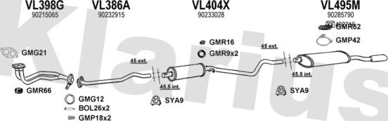 Klarius 390877U - Система випуску ОГ autocars.com.ua