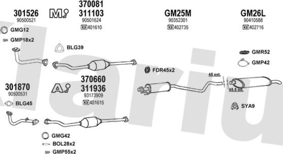 Klarius 390952U - Система випуску ОГ autocars.com.ua