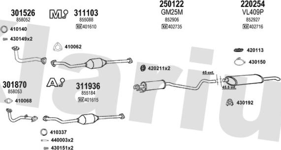 Klarius 390953E - Система випуску ОГ autocars.com.ua