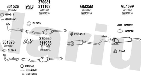 Klarius 390953U - Система випуску ОГ autocars.com.ua