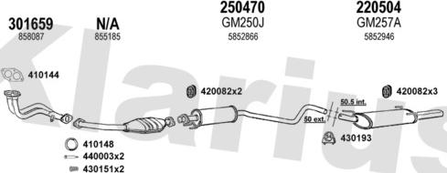 Klarius 390974E - Система випуску ОГ autocars.com.ua