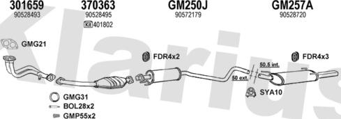 Klarius 390974U - Система випуску ОГ autocars.com.ua